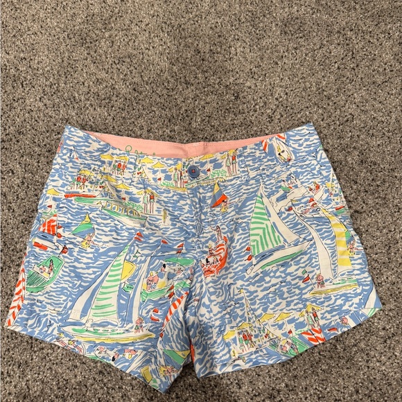 Lilly Pulitzer Callahan Get Nauti Sailboat Shorts Vibrant Design 8 - Picture 1 of 1